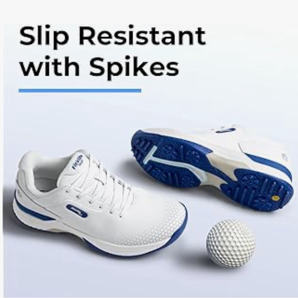 FitVille Wide & Extra Wide Mens Golf Shoes Professional Outdoor Waterproof